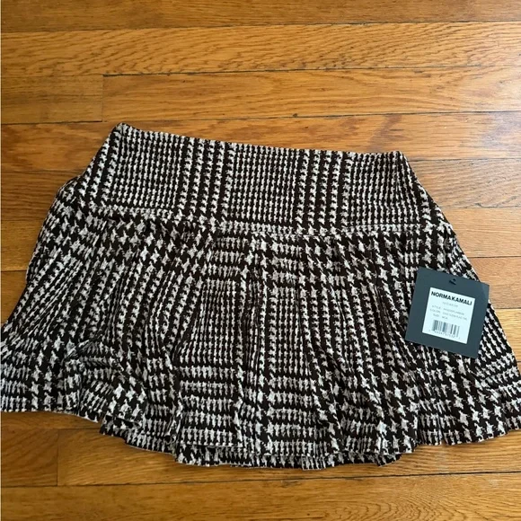 NWT Norma Kamali Chocolate Pleated Micro Skirt - Picture 3 of 4